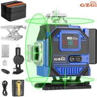 GZG 4D 16-Line Laser Level 3 - USB Rechargeable Lithium Battery, Automatic Leveling Tool with Vertical & Horizontal Slash