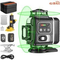 High Quality1 Set GZG Laser Level 4x360 Self Leveling 16 Lines Green Beam 4D Cross Professional Line Laser Tool Pulse Mode for C