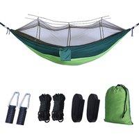 Outdoor Camping Hammock With Mosquito Net Lightweight Hanging Hammocks High Strength Parachute Fabric Hanging Bed Net
