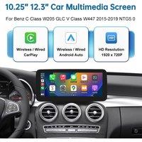 Wireless CarPlay Android Auto Multimedia Display for Mercedes-Benz C Class W205 GLC V Class W447 2015-2019 NTG5.0 Linux Screen