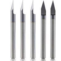 Dreanique 5pcs/lot Carbide V Groove Bit 20 30 45 60 90 Degree Engraving Bit 0.1-0.3mm tips with 1/8 Shank