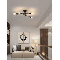 Industrial Sputnik Chandelier, 4 - Bulb E27 Base, Retro Black Metal Ceiling Light for Living Room & Bedroom(Bulb not included)