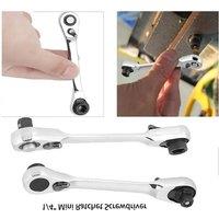Mini 1/4 inch Double Ended Quick Socket Ratchet Wrench Socket Screwdriver Bit Driver Quick Release Ratchet Wrench Hand Tools