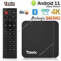 Android11 Tanix W2 TV Box Amlogic S905W2 2G 16G 4G 32G 64G H.265 3D AV1 BT 2.4G 5G Wifi 4K HDR Video Player Set Top Box PK TX3