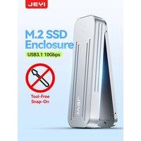 JEYI Tool-Free Installation M.2 NVMe SSD Enclosure 4TB 2280/60/42 USB3.1 10Gbps Aluminum Alloy Case for High-Speed Data Transfer