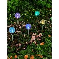 Solar Powered Cracked Glass Garden Lights，with Smart Light Control Path Lights for Garden Lawn Yard Patio