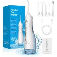 h2ofloss Oral Irrigator Portable Dental Water Flosser for Teeth Braces Rechargeable Home and Travel IPX7 Waterproof