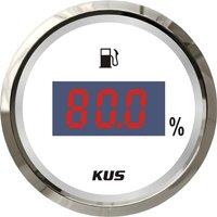 KUS 52mm Digital Fuel Level Gauges 0-190ohm Black Fuel Level Meters Devices 240-33ohm with Red or Yellow Backlight for Auto Boat