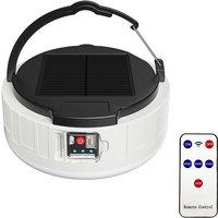 LED Solar Camping Lantern with 3-Gear Power Display, Auto Light Control Potable Lamp for Home Outdoor Travel