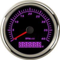 85mm 0-4000RPM Tachometers Gauges Auto Boat Use Rev Counters 1-300 Speed Ratio with Hourmeters Green Orange Blue Red Backlight