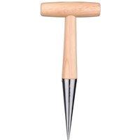 Stainless Steel Hand Dibber with Wood Handle for Seed Sowing Plant Transplanting Bulb Planting