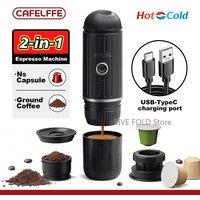 Cafelffe Portable Coffee Machine Wireless Electric Espresso Maker Fit Nes Capsule & Coffee Powder Gift for Lover,dad,hiking camp