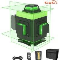 GZG 1 Set 4D 16 Lines Laser Level, Self-Leveling Laser, Automatic Laser Level with 1 Battery and Remote Control