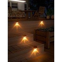 Solar powered round wall lights with transparent lamp shades, suitable for courtyards, fences and gardens