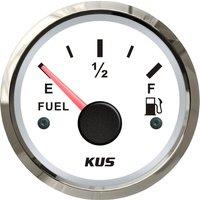KUS Cars Boat Pointer Fuel Level Gauges 52mm 240-33ohm Fuel Level Meters 0-190ohm Input Signal with Red or Yellow Backlight