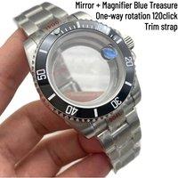 40mm NH35 Watch Case Stainless Steel Watchband Sapphire Glass For nh34 nh35 miyota 8215 Movement 28.5mm Dial Submariner Daytona