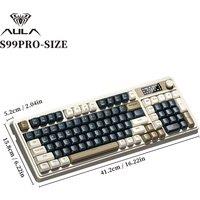 AULA S99Pro Three Mode Gaming Keyboard Multi-Function Knob Display Screen RGB Customized Keyboard E-sports Gamer Accessorie Gift