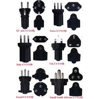 Black Copper C6 C8 C14 C20 AU US UK EU 4.0/4.8mm Swiss Brazil Italy Israel India Africa to US 5-15R female power adapter plug