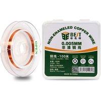 BST-069 0.005mm Ultra-fine Uninsulated Copper Wire Length 100M CPU LCD PCB Link Jumper Wire for Mobile Phone Repair Tools