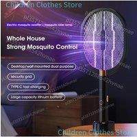 2025 Upgraded 3000V Electric Mosquito Racket with Purple Killer Lamp TYPE-C Rechargeable Bug Fly Swatter
