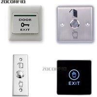 5pcs/lot NO/NC/COM output luminous touch screen door release EXIT button for access control system