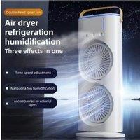 3 In 1 Fan AIr Conditioner 180 degree Small Air Cooler spray Fan 400ML with LED Night Light Portable Humidifier Air Adjustment