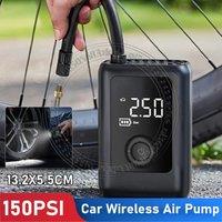 150PSI Electric Tire Pump With Light High Precision Rechargeable Bicycles Air Compressor LCD Display Car Bicycle Tyre Inflator