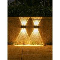 Solar Wall Lights with Auto On/Off Dual Color (Warm/Cool White), Landscape Lighting for Garden, Fence, Pathway