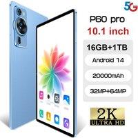 2025 Original P60 Pro Tablet 10inch 20000mAh Tab 5G Dual SIM Global Version 16GB+1TB Android 14 Tablet High-end PC With keyboard