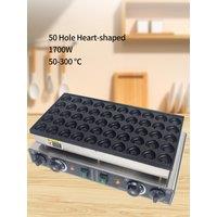 XEOLEO 50 Holes Heart Shaped Mini Dutch Pancake Maker Machine 1700W Electric Waffle Maker Dutch Poffertjes Grill Muffin