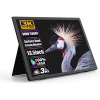 ZEUSLAP 13.5inch QHD 3000*2000P 480Nits 15:10 IPS Panel Portable Monitor for Laptop PC Surface Book Second Extend Screen