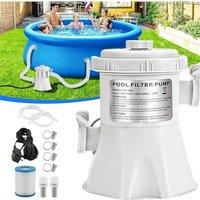 Pool Filter Pump 330 GPH Paddling Pool Electric Water Pump with 2 PoolFilter Cartridge PoolPumps Ground Small Pool FilterPump