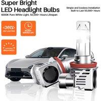 H11 H8 H9 H16 LED Headlight Bulbs 12000Lm Per Set 6500K Cool White Wireless Headlight LED Bulb Pack of 2