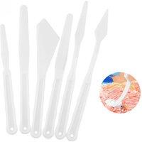 5Pcs/6Pcs Art Scraper Set Watercolor Color Mixing Supplies Multi-Specification Plastic Oil Painting Color Mixing Tools
