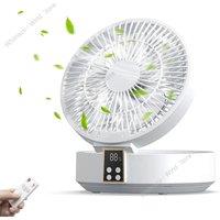 3 Gears Fan With Remote Control Portable Desktop Rechargeable Type-C Electric Folding Fan Digital Display Air Cooler Household