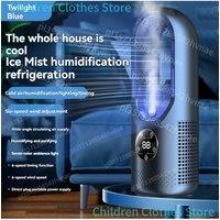 Mini Air Cooler Humidification Cooling USB Silent Timed Air Conditioning Fan Colorful Lights Night Light Led Screen 6 Wind Speed