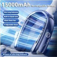 Portable Bladeless Fan, Smart Digital Display, USB, Outdoor, Silent, Cooling, 15000mAh