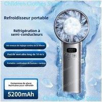 Ice Compress High-speed Cooling Fan Handheld Fans USB Rechargeable Portable Mini Fan LED Digital Display, Travel,Camping,Outdoor