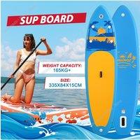 FunWater Stand Up Paddle Board Inflatable Paddling Surfboard Surf Sup Board 335*83*15CM Non-Slip Water Sport Paddle Board