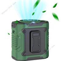 4000mAh Waist Clip Fan Rechargeable Personal Wearable Belt Clip Fan Portable Powerbank Flashlight Fan for Outdoor Camping Hiking