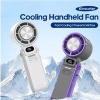 Outdoor Foldable Portable Handheld Fan Mini Cooling Rechargeable 3600mAh 199-level Free Control High Speed Turbo Fan