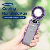 3600mAh Rechargeable Electric Handheld Fan 100 Speeds Adjustable Portable Outdoor Foldable Mini Air Cooling Turbo Fan w/ Lanyard