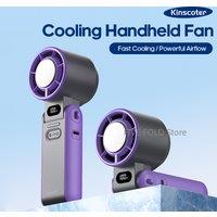 Portable Air Cooling Turbo Fan 3600mAh 100 Wind Speeds Adjustable Outdoor Foldable Student Handheld Fan with Lanyard