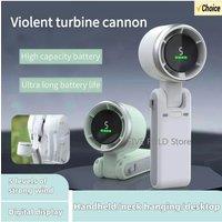 2025 New Hanging Neck Outdoor 180 Degree Folding Desktop Mini Fan Hand-held Folding High-speed Powerful Turbo Fan