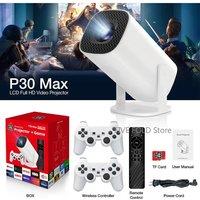 Android 11 Gaming Projector P30MAX 64GB TF Card Wireless Gaming Controller Dual WIFI 1280*720P Home Theater Portable Projector