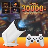 Salange Game Projector P30MAX Retro Game Console 64GB TF Card Wireless Dual WIFI Android 11 4K Video Cinema 36000+ Games Control