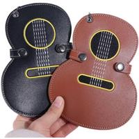 New Leather Embroidered Paddle Bag Large Capacity Guitar Paddle Storage Bag Folk Guitar Paddle Box