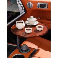 YZ Car Water Cup Extended Table Board Solid Wood Suspended 360 Rotation Food Drink Tray Portable Office Table Accessories