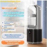 Summer Hot Sale- Humidification Spray Bladeless Turbine Desktop Refrigeration Household Small USB Charging Dormitory Small Fan