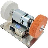 Mini Double Grinder Machine Artifact Table Grinder Motor Micro Coarse and Fine Polishing Electric Grinding Wheel Grindig Stone